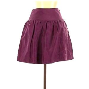LUCKY BRAND maroon puffy silk skirt